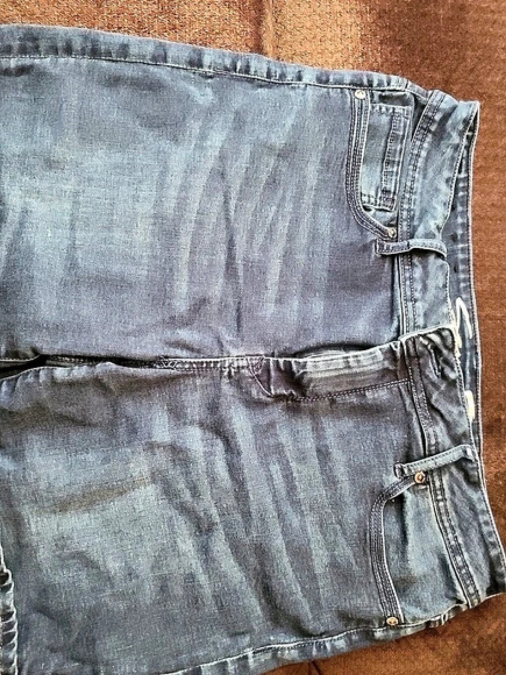 7 For All Mankind Blue Denim Jean Shorts